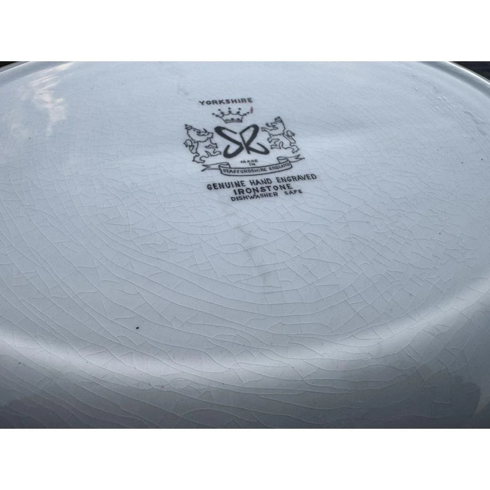 Vintage Yorkshire Staffordshire Ironstone Oval Platter England 14x11 Cottagecore